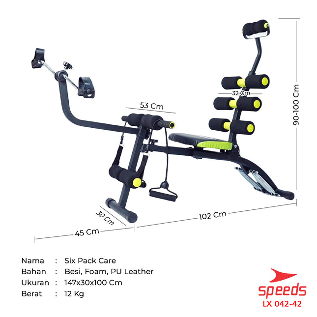 SPEEDS Sit Up Bench Six Pack Care 5in1 Alat Olahraga Gym Fitness Multifungsi 042-42