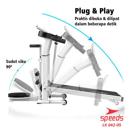 SPEEDS Treadmill Manual MultiFungsi Treadmill Untuk Lari Olahraga 7 in 1 042-5