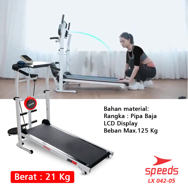 SPEEDS Multifunction Manual Treadmill for Running Sports 7 in 1 042-5