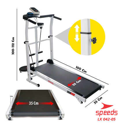 SPEEDS Treadmill Manual MultiFungsi Treadmill Untuk Lari Olahraga 7 in 1 042-5