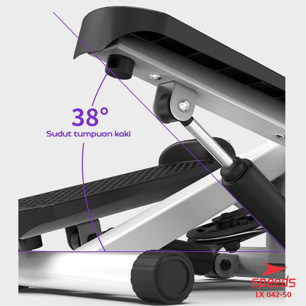 SPEEDS Sport Alat Fitness Olahraga Adjustable Stepper Gym Alat Injak Olahraga Kaki Dilengkapi Layar LCD 042-50