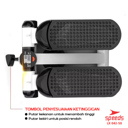 SPEEDS Sport Alat Fitness Olahraga Adjustable Stepper Gym Alat Injak Olahraga Kaki Dilengkapi Layar LCD 042-50