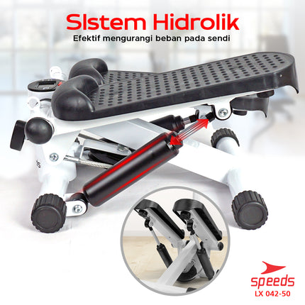 SPEEDS Sport Alat Fitness Olahraga Adjustable Stepper Gym Alat Injak Olahraga Kaki Dilengkapi Layar LCD 042-50