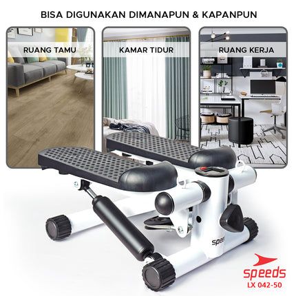 SPEEDS Sport Alat Fitness Olahraga Adjustable Stepper Gym Alat Injak Olahraga Kaki Dilengkapi Layar LCD 042-50