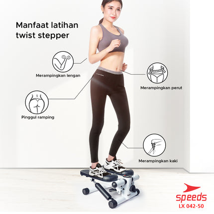 SPEEDS Sport Alat Fitness Olahraga Adjustable Stepper Gym Alat Injak Olahraga Kaki Dilengkapi Layar LCD 042-50
