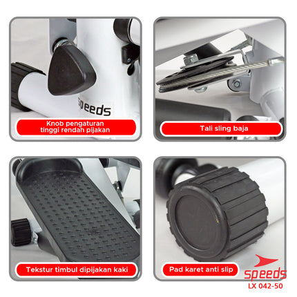 SPEEDS Sport Alat Fitness Olahraga Adjustable Stepper Gym Alat Injak Olahraga Kaki Dilengkapi Layar LCD 042-50