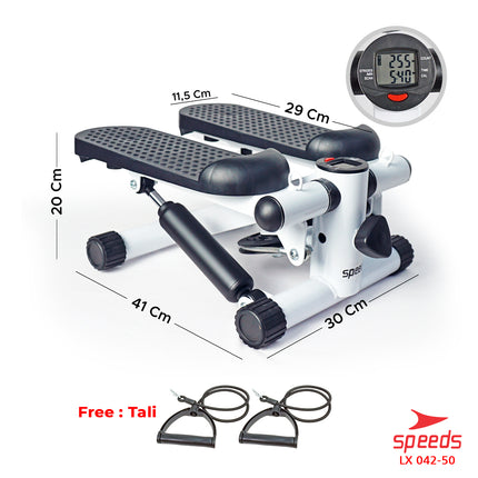 SPEEDS Sport Alat Fitness Olahraga Adjustable Stepper Gym Alat Injak Olahraga Kaki Dilengkapi Layar LCD 042-50