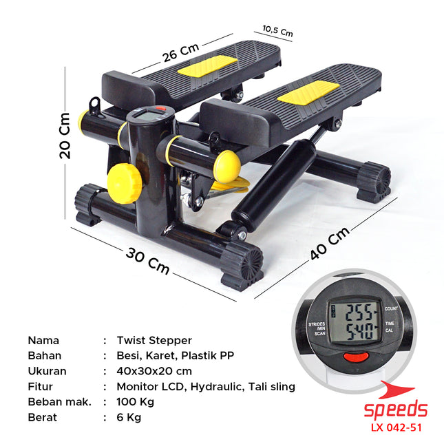 SPEEDS Sport Alat Fitness Olahraga Stepper Mini Hidrolik Stepper Hydraulic Stepper 042-51