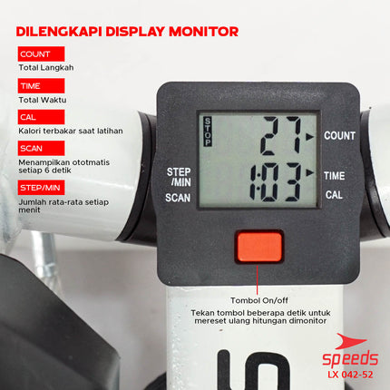 SPEEDS Sport Alat Naik Tangga Mini Stepper Machine Alat Olahraga Gym Fitness 042-52