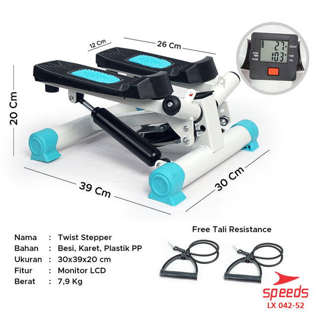 SPEEDS Sport Alat Naik Tangga Mini Stepper Machine Alat Olahraga Gym Fitness 042-52