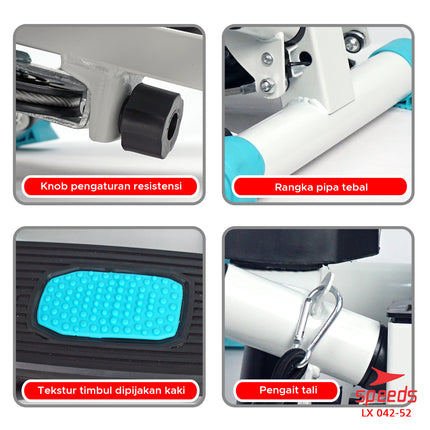 SPEEDS Sport Alat Naik Tangga Mini Stepper Machine Alat Olahraga Gym Fitness 042-52