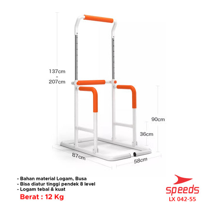 SPEEDS Pull Up Bar Power Tower Chin Up Bar Multifunction Alat Olahraga Pull Up 042-55
