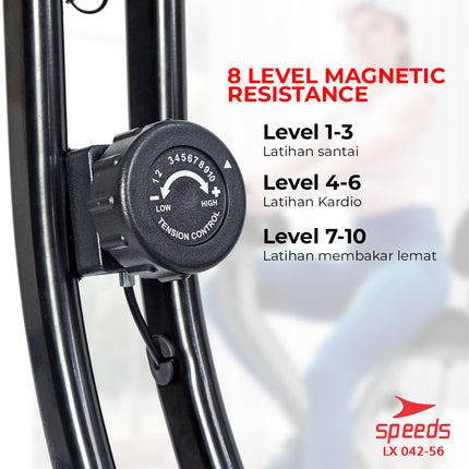 SPEEDS Alat Fitness Kardio Sepeda Statis Dalam Ruangan Magnetic Excerise Bike 042-56