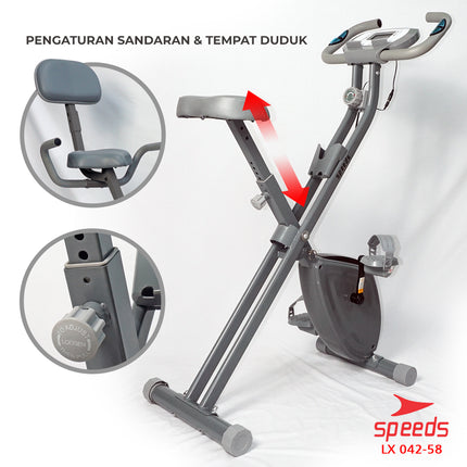 SPEEDS Sport Static Indoor Bike Magnetic Exercise Bike + LCD Screen Fitness Equipment Gym 042-58