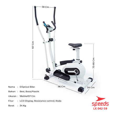 SPEEDS Sport Sepeda Magnetic Bike Elliptical Bike Sepeda Gym Olahraga 042-59