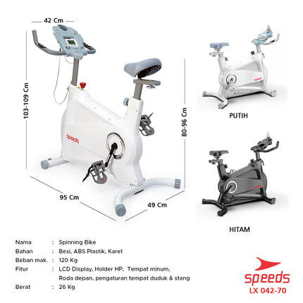 SPEEDS Sports Magnetic Fitness Bicycle Indoor Exercise Gym Fitness Spinning Bike 042-70