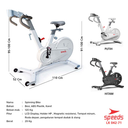 SPEEDS Sports Magnetic Stationary Bicycle Exercise Bike Spinning Bike Belt Fitness Bike 042-71