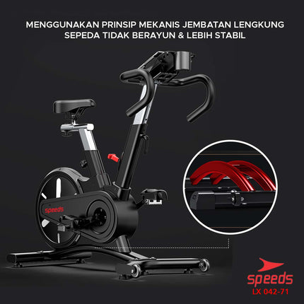SPEEDS Sports Magnetic Stationary Bicycle Exercise Bike Spinning Bike Belt Fitness Bike 042-71