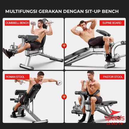 SPEEDS Sport Fitness Bench Multifunctional Gym Exercise Equipment Adjustable Sit-Up Bench Fitness Equipment 042-74