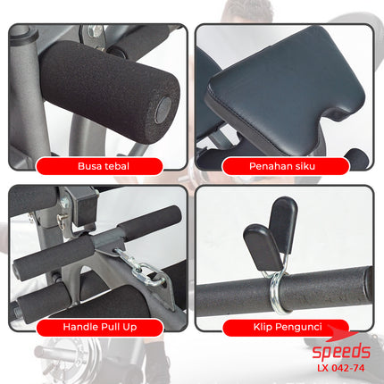 SPEEDS Sport Fitness Bench Multifunctional Gym Exercise Equipment Adjustable Sit-Up Bench Fitness Equipment 042-74