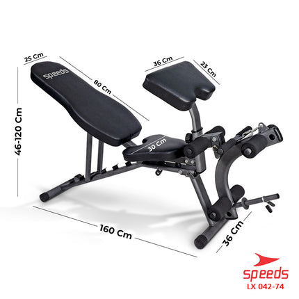 SPEEDS Sport Fitness Bench Multifunctional Gym Exercise Equipment Adjustable Sit-Up Bench Fitness Equipment 042-74