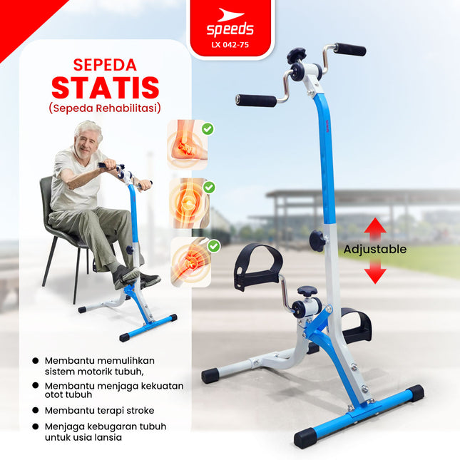 SPEEDS Pedal Exerciser Sepeda Statis Terapi Untuk Kaki dan Tangan Dual Exerciser Fisioterapi 042-75
