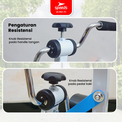 SPEEDS Pedal Exerciser Sepeda Statis Terapi Untuk Kaki dan Tangan Dual Exerciser Fisioterapi 042-75