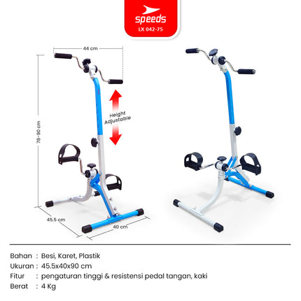 SPEEDS Pedal Exerciser Sepeda Statis Terapi Untuk Kaki dan Tangan Dual Exerciser Fisioterapi 042-75