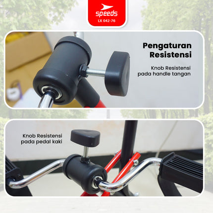 SPEEDS Pedal Exerciser Sepeda Statis Terapi Mini Kaki dan Tangan Dual Exerciser Fisioterapi Stroke 042-76