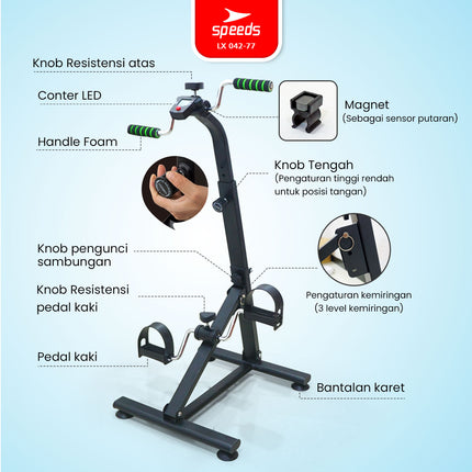 SPEEDS Mini Hand and Foot Dual Exerciser Therapy Stationary Bike Stroke Physiotherapy Fitness Exercise 042-77