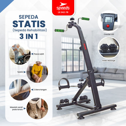 SPEEDS Pedal Exerciser Stationary Bike Therapy for Legs and Hands Dual Exerciser Physiotherapy Stroke 042-78