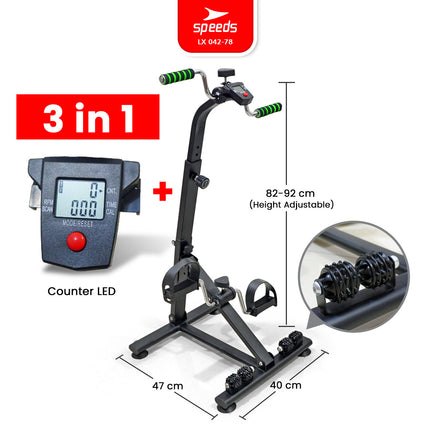 SPEEDS Pedal Exerciser Stationary Bike Therapy for Legs and Hands Dual Exerciser Physiotherapy Stroke 042-78