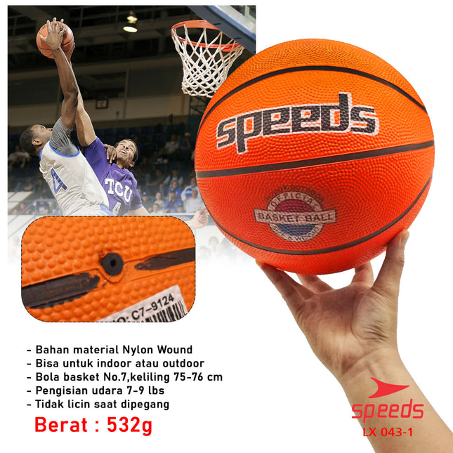 SPEEDS Bola Basket Olahraga Basketball Original Natural Rubber LX 043-1