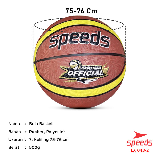 SPEEDS Bola Basket Olahraga Basketball Rubber LX 043-2
