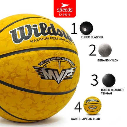 SPEEDS Bola Basket 76cm Olahraga Basketball Original Natural Rubber 043-9