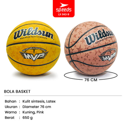 SPEEDS Bola Basket 76cm Olahraga Basketball Original Natural Rubber 043-9