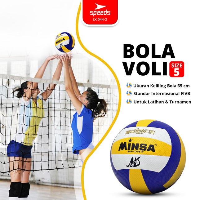 SPEEDS Bola Voli Voli Pantai Lapangan Bola Ukuran Size 5 Volleyball Olahraga 5 FIVB Empuk Pantulan Kuat 044-2