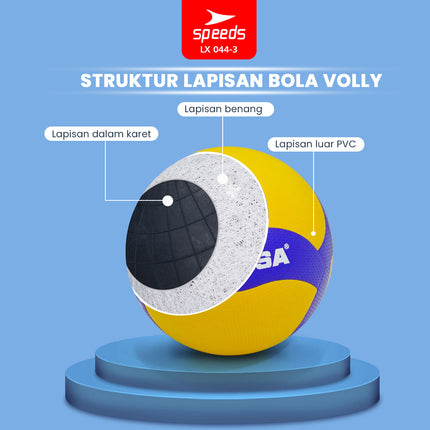 SPEEDS Bola Voli Voley Voli Size 5 Volleyball Voly Lapangan Bola Ukuran 5 FIVB Pantulan Volley Olahraga 044-3