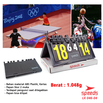 SPEEDS Score Board / Papan Skor / Papan Score 4 Digit Portable Untuk Olahraga LX 046-4
