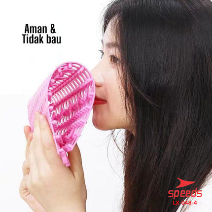 SPEEDS Keset Kaki 30x30cm Bath Mat Keset Kamar Mandi Motif Polkadot Tidak Licin Karpet PVC 048-4