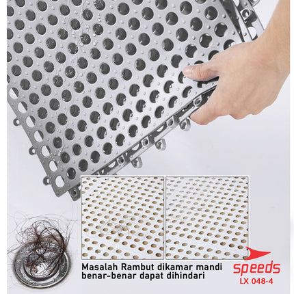 SPEEDS Keset Kaki 30x30cm Bath Mat Keset Kamar Mandi Motif Polkadot Tidak Licin Karpet PVC 048-4