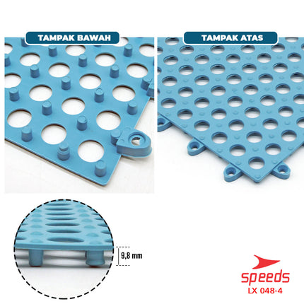 SPEEDS Keset Kaki 30x30cm Bath Mat Keset Kamar Mandi Motif Polkadot Tidak Licin Karpet PVC 048-4