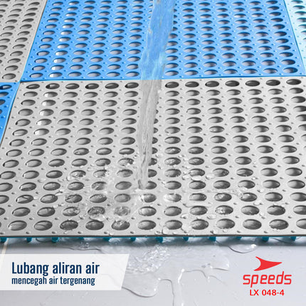 SPEEDS Keset Kaki 30x30cm Bath Mat Keset Kamar Mandi Motif Polkadot Tidak Licin Karpet PVC 048-4