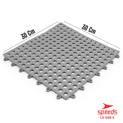 SPEEDS Keset Kaki 30x30cm Bath Mat Keset Kamar Mandi Motif Polkadot Tidak Licin Karpet PVC 048-4