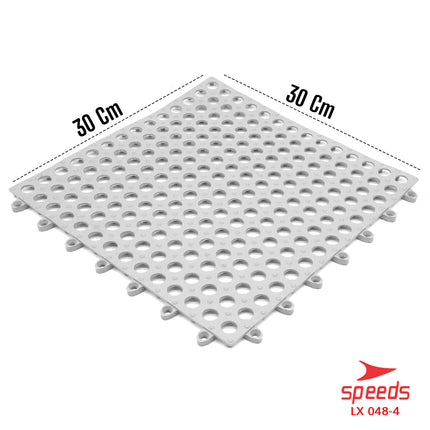 SPEEDS Keset Kaki 30x30cm Bath Mat Keset Kamar Mandi Motif Polkadot Tidak Licin Karpet PVC 048-4