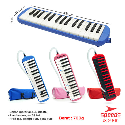SPEEDS Pianika Mainan  Anak Murah Piano Mini Mainan 3 Warna Dapat Tas Pianika 049-1