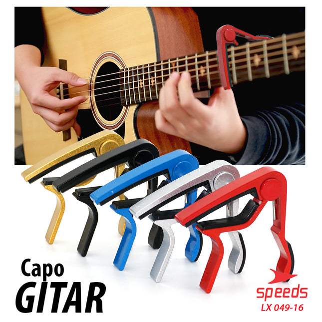 SPEEDS Alat Musik Capo Gitar Bahan Alumunium Alloy Untuk Gitar / Bass / Ukulele 049-16