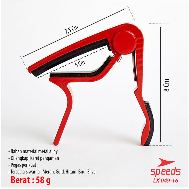 SPEEDS Alat Musik Capo Gitar Bahan Alumunium Alloy Untuk Gitar / Bass / Ukulele 049-16