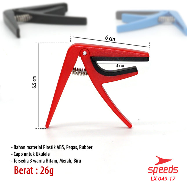 SPEEDS Alat Musik Capo Gitar Bahan Rubber Untuk Ukulele 049-17