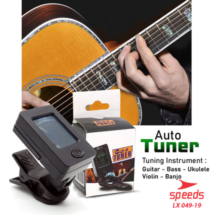 SPEEDS Tuner Gitar Digital Chromatic Clip On Auto Tuner Untuk Guitar 360 Degress Original 049-19